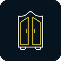 Wardrobe Line Red Circle Icon vector