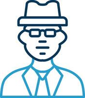 Man Line Blue Two Color Icon vector