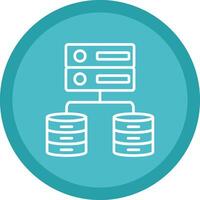 Data Server Line Multi Circle Icon vector