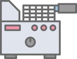 Electric Fryer Line Filled Light Icon vector