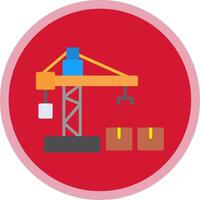 Crane Lifter Flat Multi Circle Icon vector