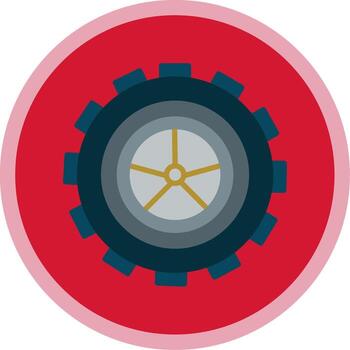 Tyre Flat Multi Circle Icon vector
