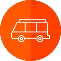 Minibus Line Red Circle Icon vector