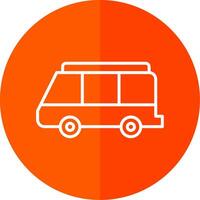 Minibus Line Red Circle Icon vector