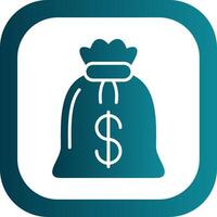 Bag Of Money Glyph Gradient Corner Icon vector