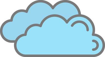 Clouds Line Filled Light Icon vector