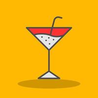 martini lleno sombra icono vector