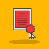 Certificate Filled Shadow Icon vector