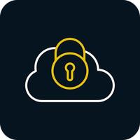 Security Castle Cloud Line Red Circle Icon vector