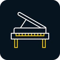 Piano Line Red Circle Icon vector