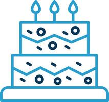 Cake Line Blue Two Color Icon vector