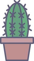 cactus línea lleno ligero icono vector