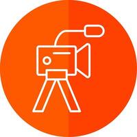 Camera Line Red Circle Icon vector