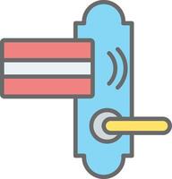 Door Lock Line Filled Light Icon vector