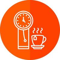 Clock Line Red Circle Icon vector