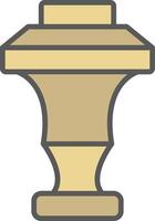 Curtain Top Line Filled Light Icon vector