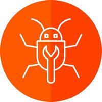 Bug Fixing Line Red Circle Icon vector