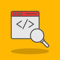 Code Review Filled Shadow Icon vector