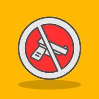 No Gun Filled Shadow Icon vector