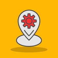 Location Filled Shadow Icon vector