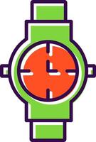 reloj lleno diseño icono vector