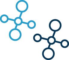 Molecules Line Blue Two Color Icon vector