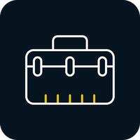 Suitcase Line Red Circle Icon vector