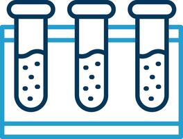 Test Tubes Line Blue Two Color Icon vector