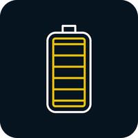 Battery Line Red Circle Icon vector