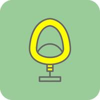 Egg Chair Filled Yellow Icon vector