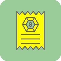 Receipt Filled Yellow Icon vector