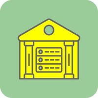 Data Warehouse Filled Yellow Icon vector