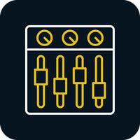 Sound Mixer Line Red Circle Icon vector