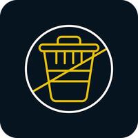 Zero Waste Line Red Circle Icon vector
