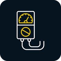 Voltage Indicator Line Red Circle Icon vector