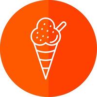 Icecream Line Red Circle Icon vector