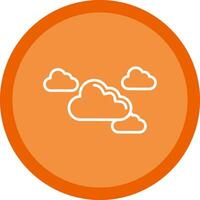 Clouds Line Multi Circle Icon vector