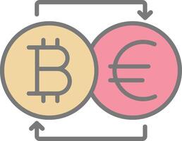 bitcoin cambiador línea lleno ligero icono vector