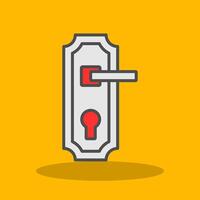 Door Handle Filled Shadow Icon vector