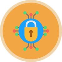 Cyber Security Flat Multi Circle Icon vector