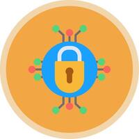 ciber seguridad plano multi circulo icono vector