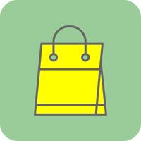 compras bolso lleno amarillo icono vector