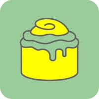 Cinnamon Roll Filled Yellow Icon vector