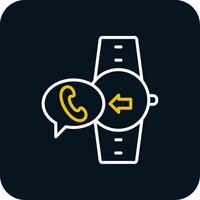 Incoming Call Line Red Circle Icon vector