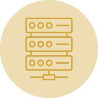 Server Line Yellow Circle Icon vector