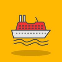 Cruise SHip Filled Shadow Icon vector