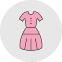 Dress Line Filled Light Icon vector