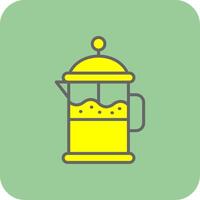 Coffee Filter Filled Yellow Icon vector