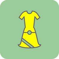 Dress Filled Yellow Icon vector