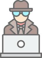 spyware Line Filled Light Icon vector